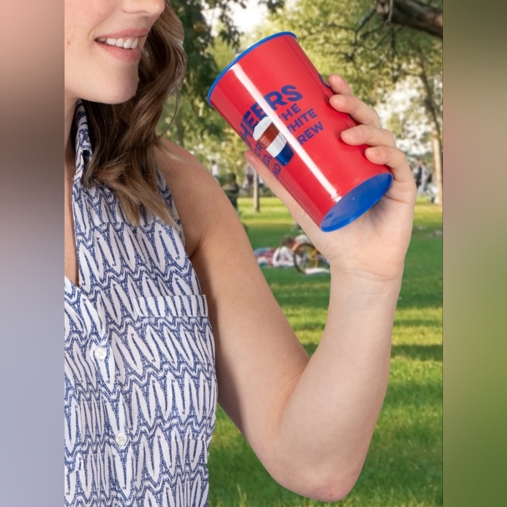 22oz Patriotic Brew Cheers Reusable Plastic Cups, Red, Wht,‎ Blue (2 Cups) - Picture 10 of 10